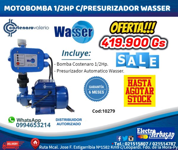 KITS MOTOBOMBA COSTENARO 1/2HP 2PCS WASSER
