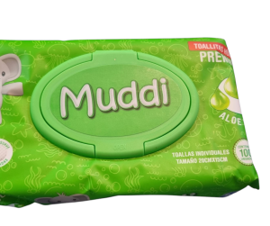 TOALLITA HUMEDA MUDDI 100PCS ALOE VERA
