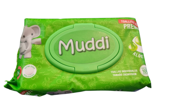 TOALLITA HUMEDA MUDDI 100PCS ALOE VERA