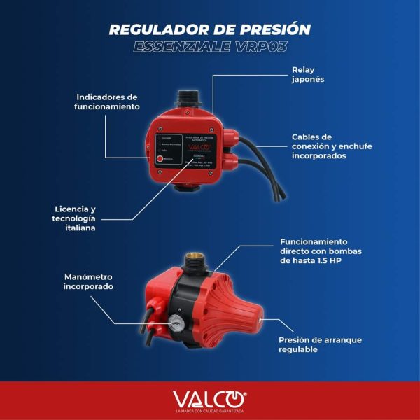 KITS MOTOBOMBA VALCO 1HP 2PCS VALCO - Imagen 2