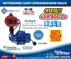 KITS MOTOBOMBA COSTENARO 1/2HP 2PCS VALCO