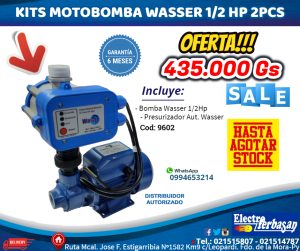 KITS MOTOBOMBA WASSER 1/2HP 2PCS WASSER