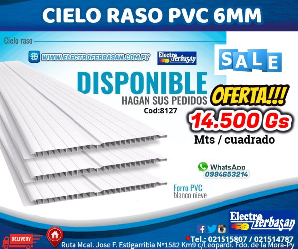 CIELO RASO PVC 6MM DE 5MTS