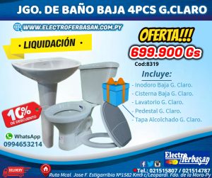 JGO. DE BAÑO BAJA SANTA CLARA 4PCS G. CLARO